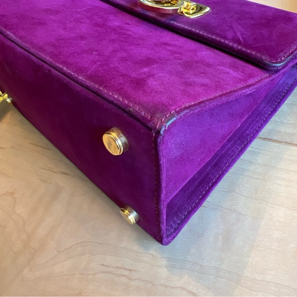 SALVATORE FERRAGAMO Suede Handbag with Matching Coin Purse *RARE* - Picture 12 of 14